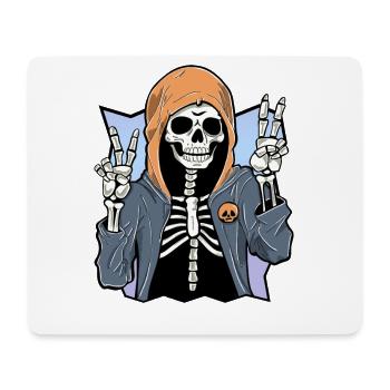 Skeleton with Hoodie - Mousepad (Querformat) - Weiß - Vorne