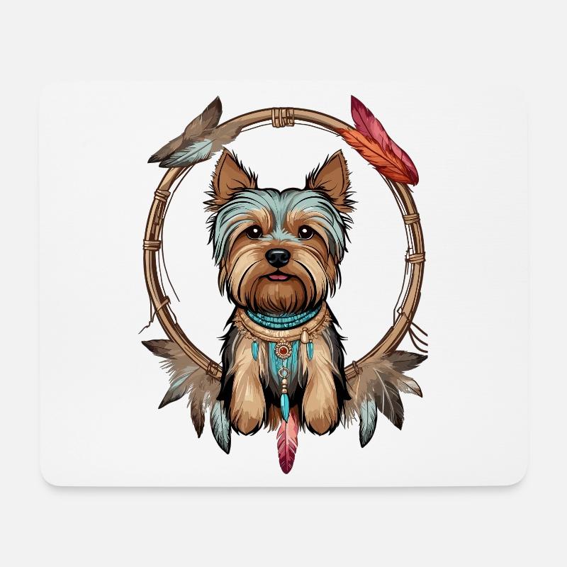 Yorkshire Terrier Traumfänger - Mousepad (Querformat) - Weiß