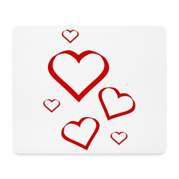 coeur rouge coeur rouge coeur rouge cadeau - Tapis de souris (format paysage) - blanc - Devant