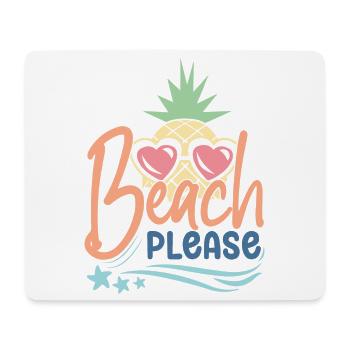 Plage s’il vous plaît - Tapis de souris (format paysage) - blanc - Devant