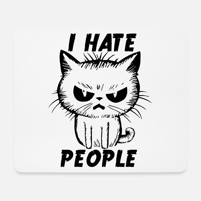 I hate people Shirt - Mousepad (Querformat) - Weiß