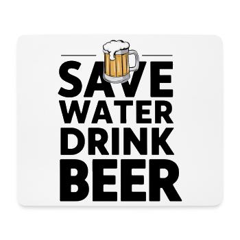 Wasser sparen Bier trinken - Festliches T-Shirt - Mousepad (Querformat) - Weiß - Vorne