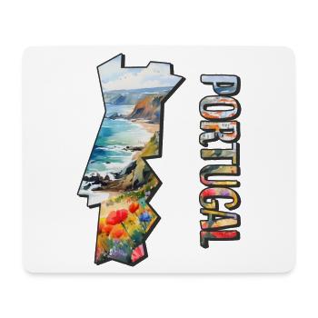Carte à l’aquarelle Portugal - Tapis de souris (format paysage) - blanc - Devant