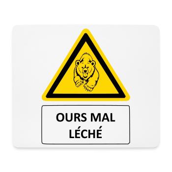 Bär schwer geleckt - Mousepad (Querformat) - Weiß - Vorne