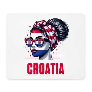 Stylisches Kroatien Girl: Retro Chic mit modernem Twist - Mousepad (Querformat) - Weiß - Vorne