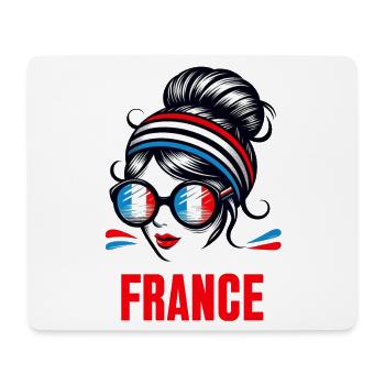 Stylisches France Girl: Retro-Chic mit modernem Twist - Mousepad (Querformat) - Weiß - Vorne