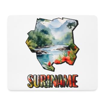 Watercolor Map of Suriname - Mouse Pad (horizontal) - white - Front