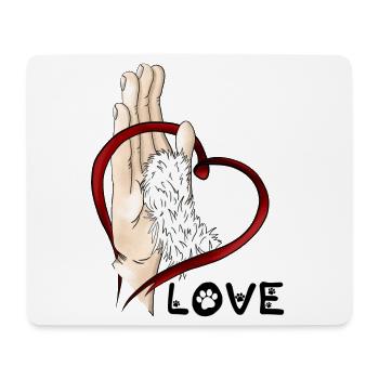 Pfotenliebe - weißes Pfötchen - Mousepad (Querformat) - Weiß - Vorne