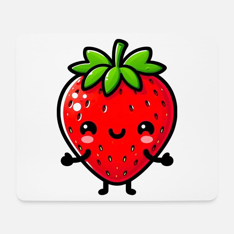 Erdbeeren Erdbeeren - Mousepad (Querformat) - Weiß