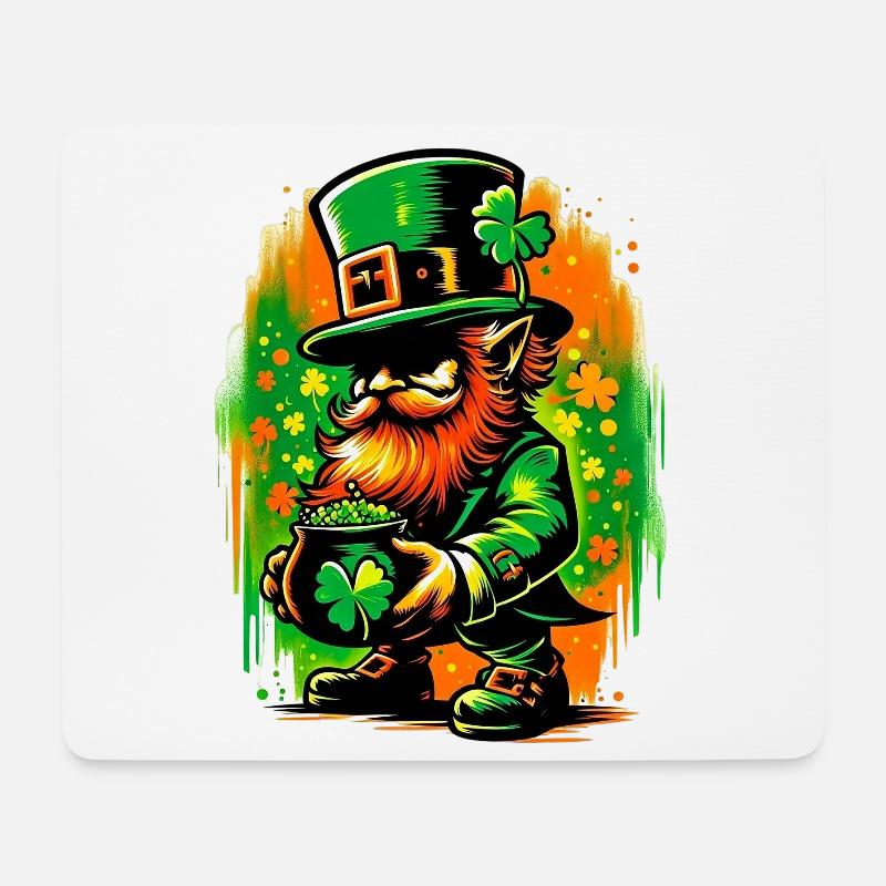 Leprechaun Irland - Mousepad (Querformat) - Weiß