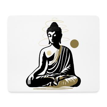 Buddha im Lotussitz – Meditation und innere Ruhe - Mousepad (Querformat) - Weiß - Vorne