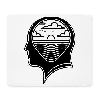 Inner Peace – Head with Sunset - Mouse Pad (horizontal) - white - Front