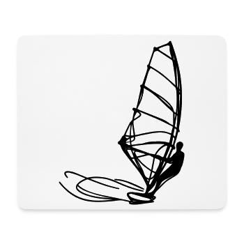 Croquis de planche à voile - Tapis de souris (format paysage) - blanc - Devant