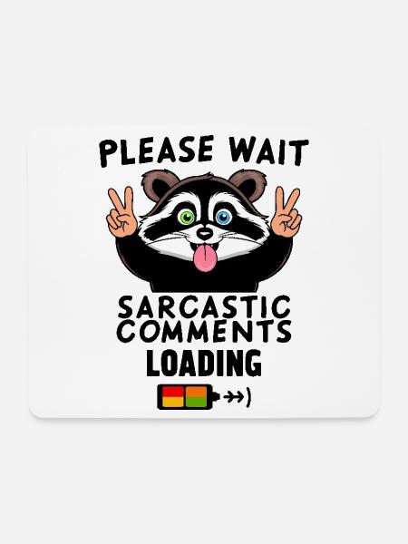 Lustige Waschbär - Mousepad (Querformat) - Weiß