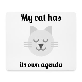 Mon chat a son propre agenda - Tapis de souris (format paysage) - blanc - Devant