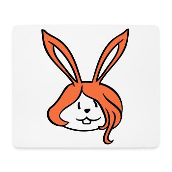 Hase Mädchen Hübsche Frau Häsin Süß lange Haare - Mousepad (Querformat) - Weiß - Vorne