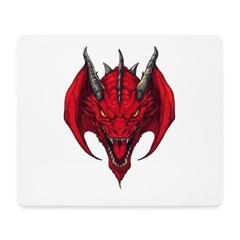 Roter Drachenkopf Frontansicht - Mousepad (Querformat) - Weiß - Vorne