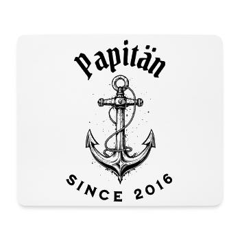 Lustiges Vatertag Papitän seit 2016 Shirt - Mousepad (Querformat) - Weiß - Vorne