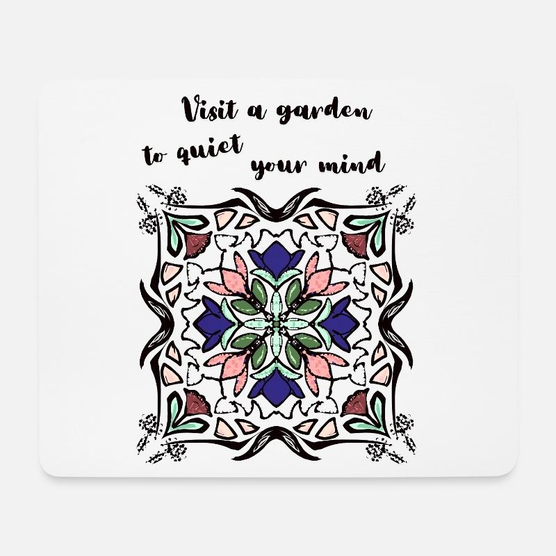 Meditation im Garten - Mousepad (Querformat) - Weiß