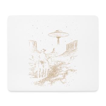 Cowboy Wester Ufo Country 2025 Trend Retro Vintage - Mouse Pad (horizontal) - white - Front