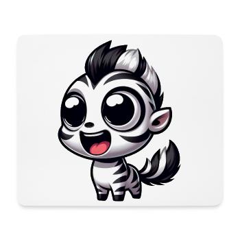 Kawaii Zebra Cartoon for Kids and Parents Safari - Mouse Pad (horizontal) - white - Front