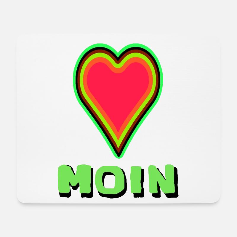 Herzdesign mit leuchtender Umrandung Moin aus Lieb - Mousepad (Querformat) - Weiß