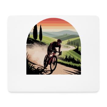 Strade Bianche Kunst Radfahren Toskana - Mousepad (Querformat) - Weiß - Vorne