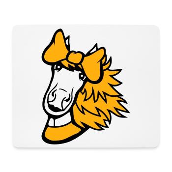 Horse Girl Female Cute Pretty Bow Woman - Mouse Pad (horizontal) - white - Front