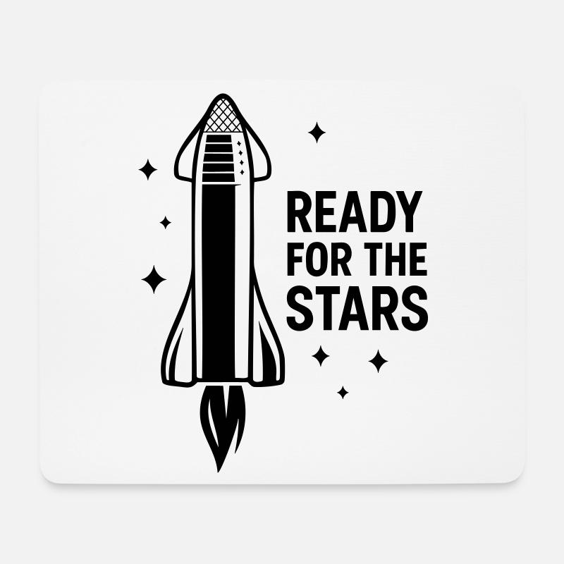 Ready for the Stars – Sci-Fi motif for space fans - Mouse Pad (horizontal) - white