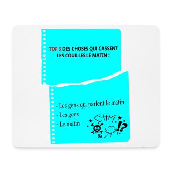 Citation Humoristique Matinales d'un râleur - Tapis de souris (format paysage) - blanc - Devant