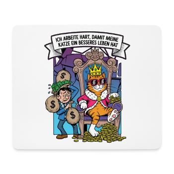 Katzenkönig mit Macht und Luxus - Mousepad (Querformat) - Weiß - Vorne