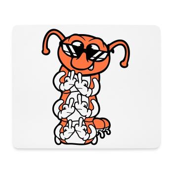 Caterpillar Middle Finger Insult Sunglasses Cool - Mouse Pad (horizontal) - white - Front