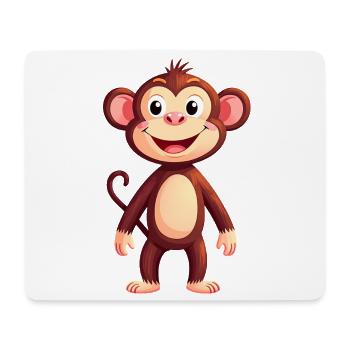 monkey chimpanzee cute illustration zoo animal funny - Mouse Pad (horizontal) - white - Front