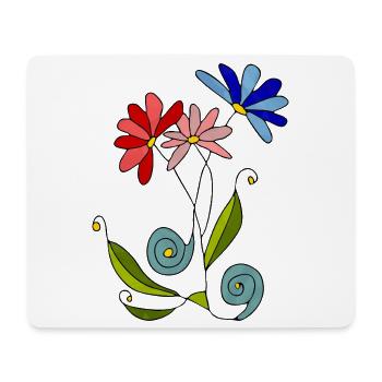 Fleur - Tapis de souris (format paysage) - blanc - Devant