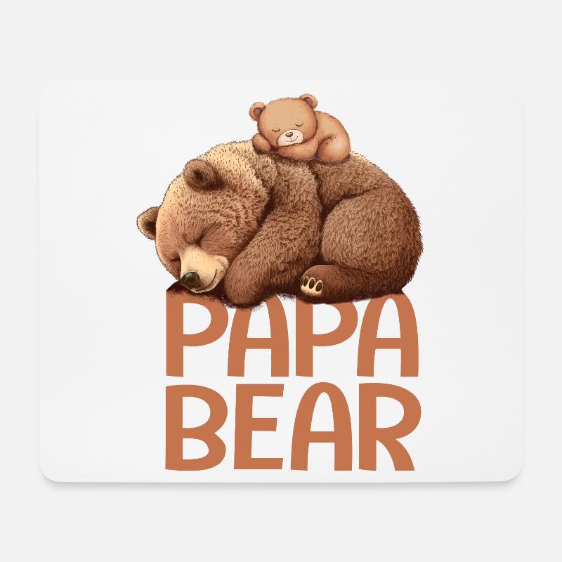 papa bear papa ours - Mousepad (Querformat) - Weiß