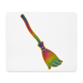 Magic Broom | Witches' Broom | Rainbow Broom Glitter - Mouse Pad (horizontal) - white - Front
