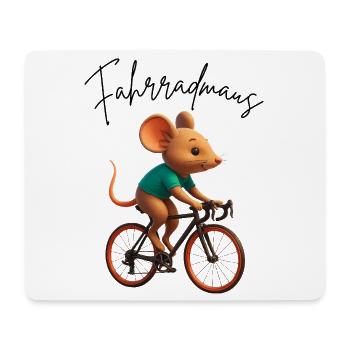 Fahrradmaus Maus auf Rennrad Geschenkidee - Mousepad (Querformat) - Weiß - Vorne
