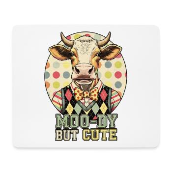 Moo-Dy But Cute Kuh - Mousepad (Querformat) - Weiß - Vorne