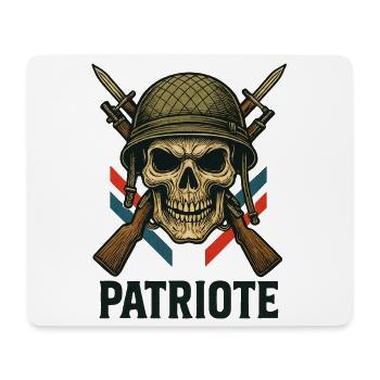 France - Casque militaire patriote - Tapis de souris (format paysage) - blanc - Devant