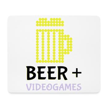 Jeux vidéo Pixel Beer - Tapis de souris (format paysage) - blanc - Devant