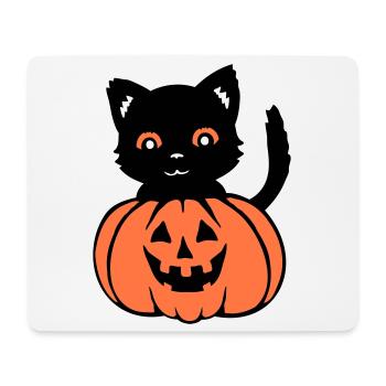 Halloween Chat Noir Citrouille Automne Effrayant Effrayant - Tapis de souris (format paysage) - blanc - Devant