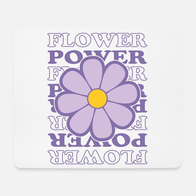 Flower-Power - Mousepad (Querformat) - Weiß