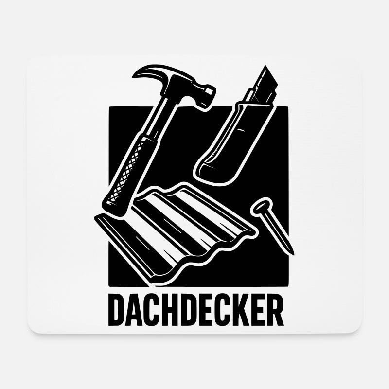 Dachdecker Werkzeug - Mousepad (Querformat) - Weiß