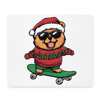 Chow Chow Chien Noël Drôle - Tapis de souris (format paysage) - blanc - Devant