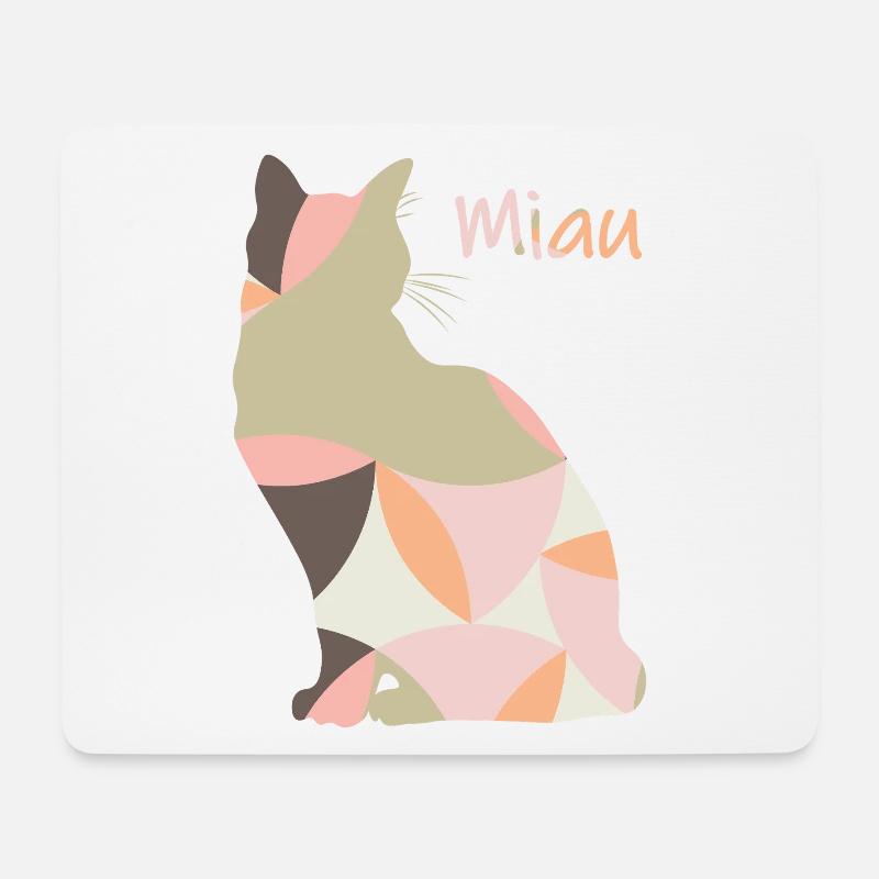 Meow - Cat - Abstract - Mouse Pad (horizontal) - white