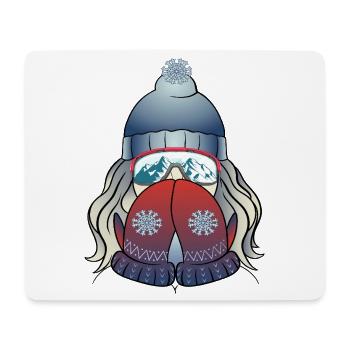 Fille d’hiver avec flocon de neige - Tapis de souris (format paysage) - blanc - Devant