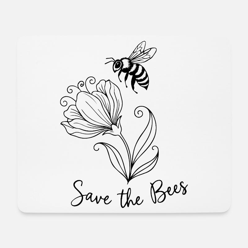 Sauvez les abeilles - Tapis de souris (format paysage) - blanc