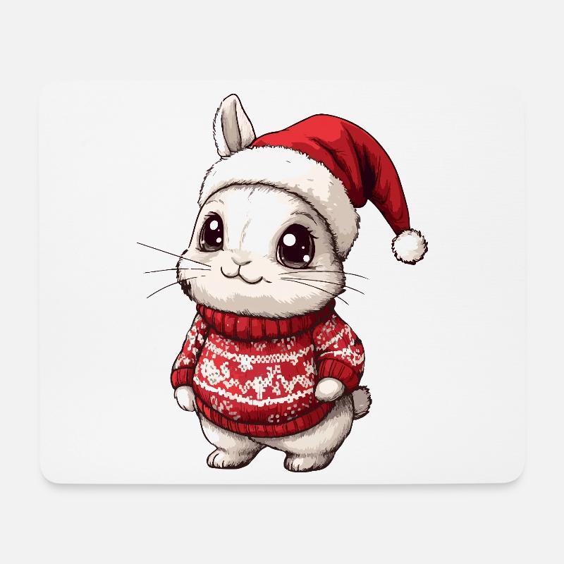 Hase Weihnachten Xmas - Mousepad (Querformat) - Weiß
