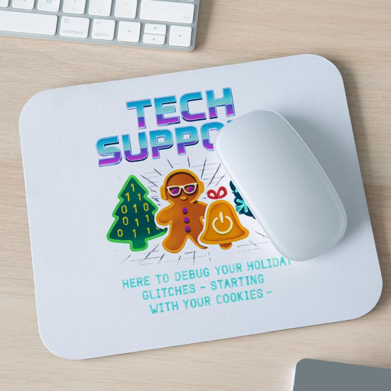 Funny Technical Support Debug Christmas Mouse Pad (horizontal)