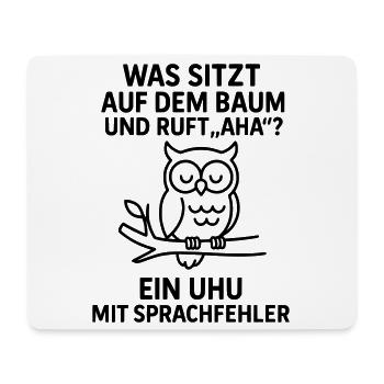 Eagle Owl Speech Error Joke - Mouse Pad (horizontal) - white - Front